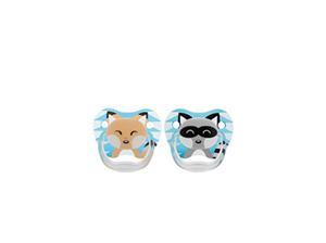 Dr. Browns Animal Print Pacifier 0-6m 2pack blue