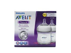 Avent Feeding Bottle Natural 125ml 2s