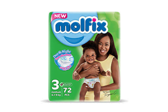 Molfix Diapers Size 3 Medium (6.1-9kg) 72's