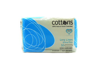 Natural Cotton Panty Liners Long 32's