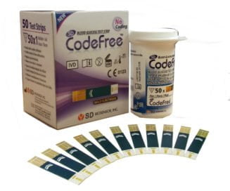 Codefree blood test strips