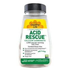 Country Life Acid Rescue 1000Mg Chewables Mint 60S