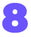 a blue number on a black background